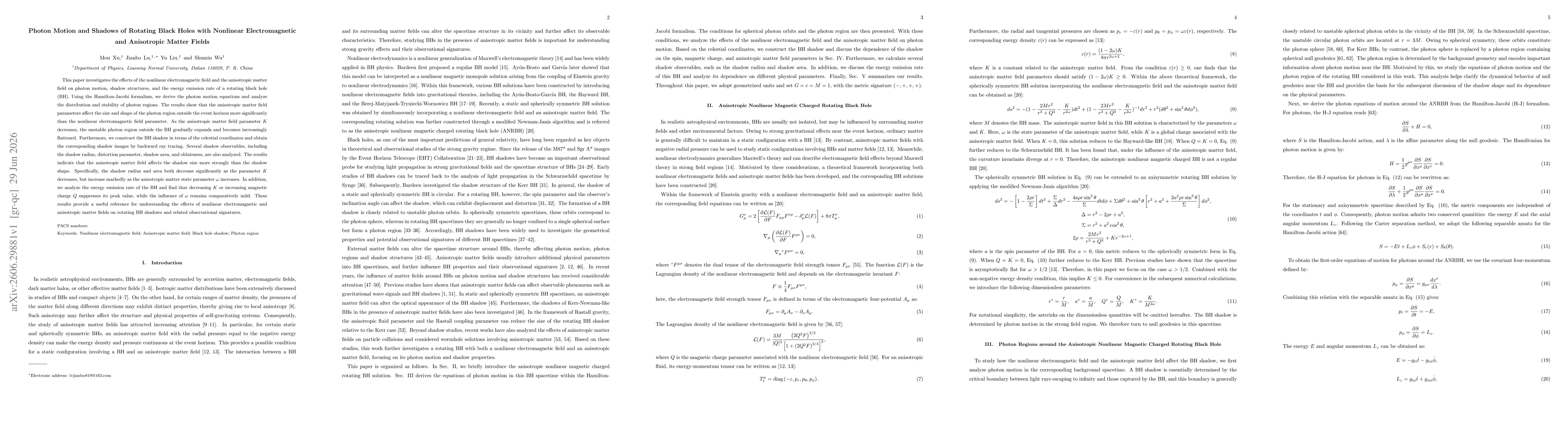 Thumbnail for Photon Motion and Shadows of Rotating Black Holes with Nonlinear Electromagnetic and Anisotropic Matter Fields