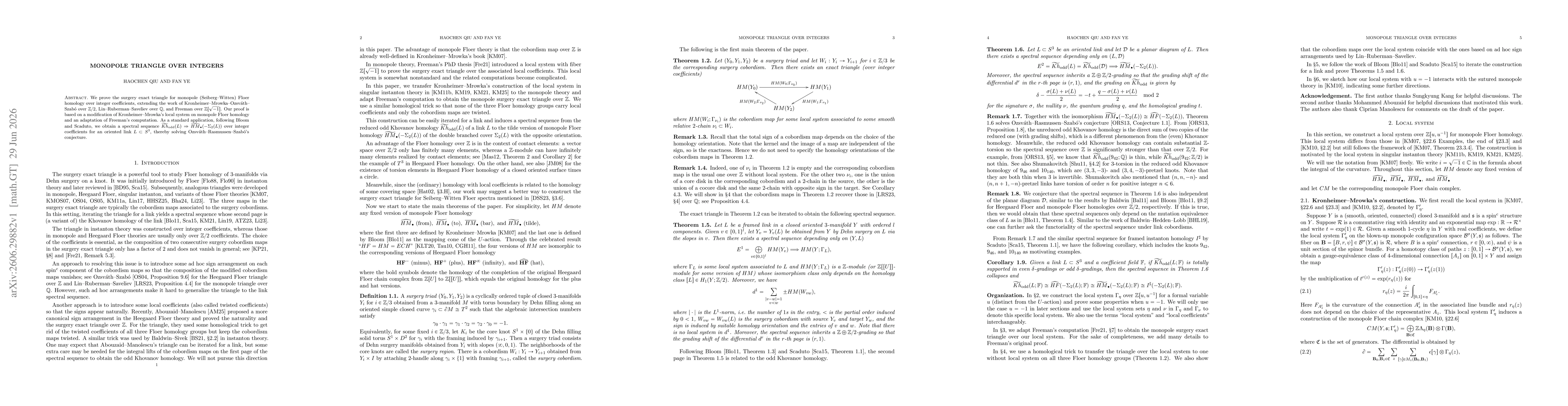Thumbnail for Monopole triangle over integers