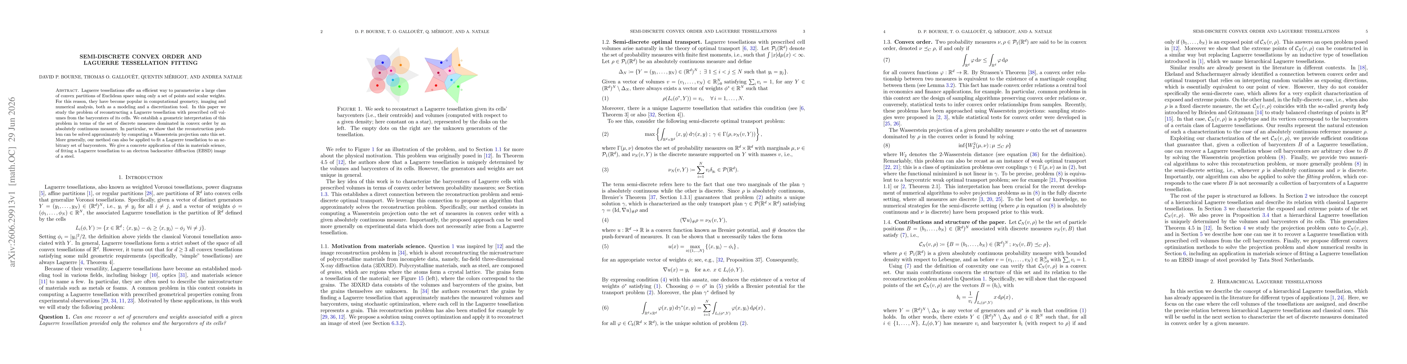 Thumbnail for Semi-discrete convex order and Laguerre tessellation fitting