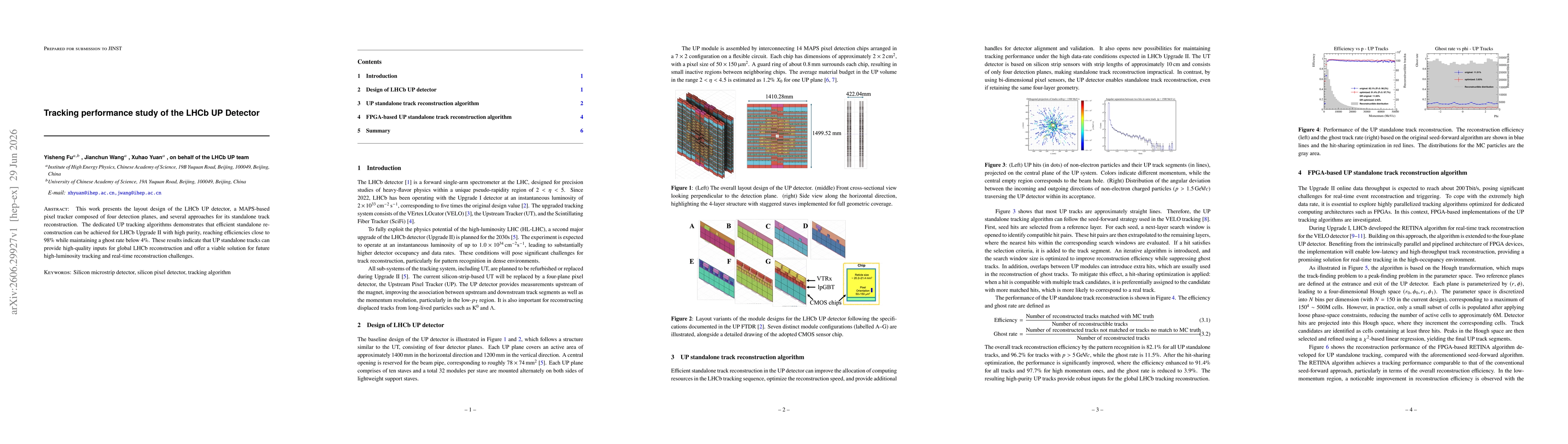Thumbnail for Tracking performance study of the LHCb UP Detector