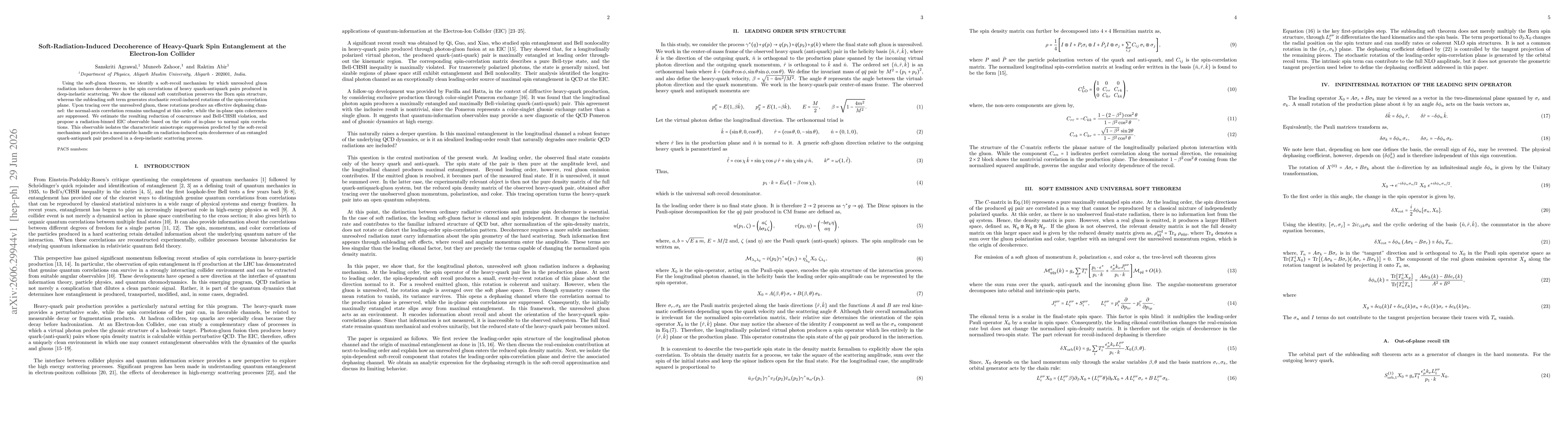 Thumbnail for Soft-Radiation-Induced Decoherence of Heavy-Quark Spin Entanglement at the Electron-Ion Collider