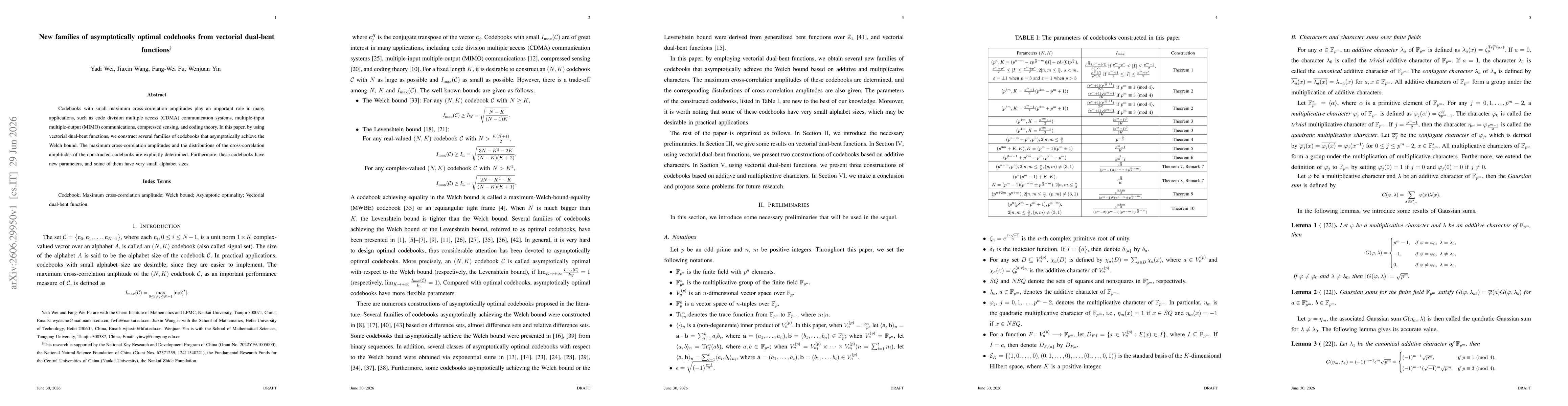 Thumbnail for New families of asymptotically optimal codebooks from vectorial dual-bent functions