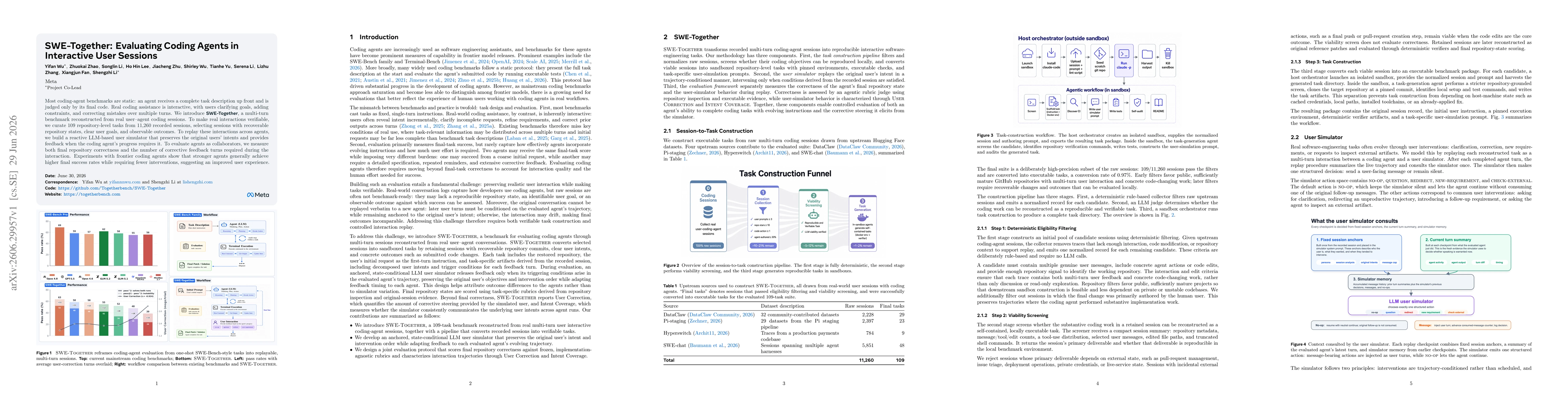 Thumbnail for SWE-Together: Evaluating Coding Agents in Interactive User Sessions