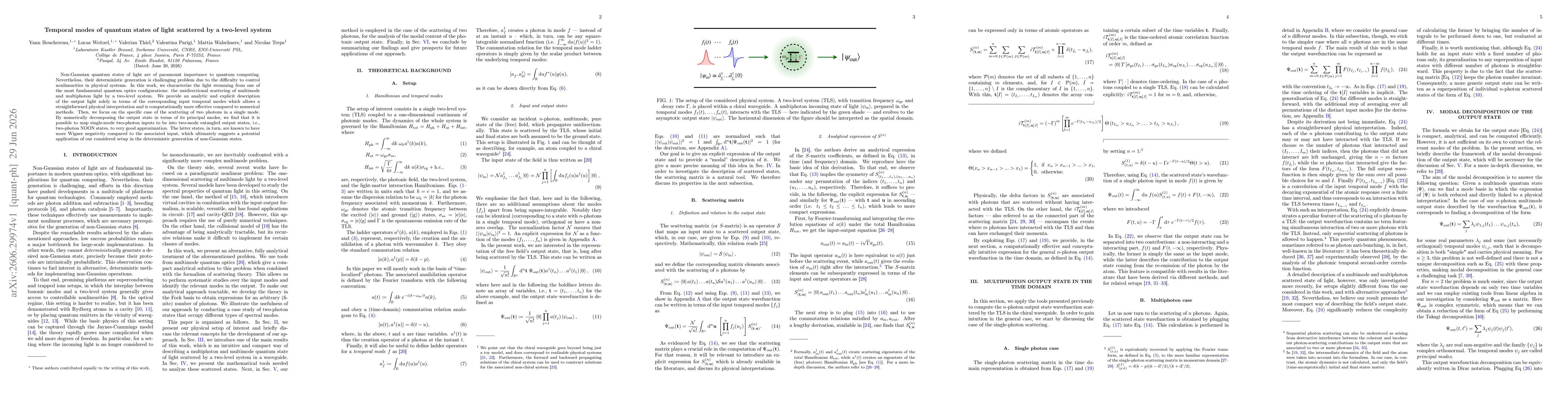 Thumbnail for Temporal modes of quantum states of light scattered by a two-level system
