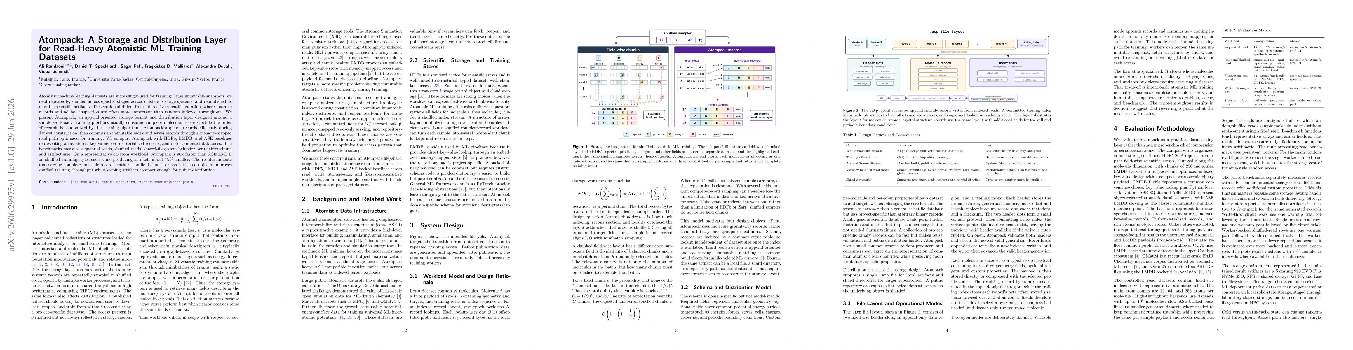 Thumbnail for Atompack: A Storage and Distribution Layer for Read-Heavy Atomistic ML Training Datasets