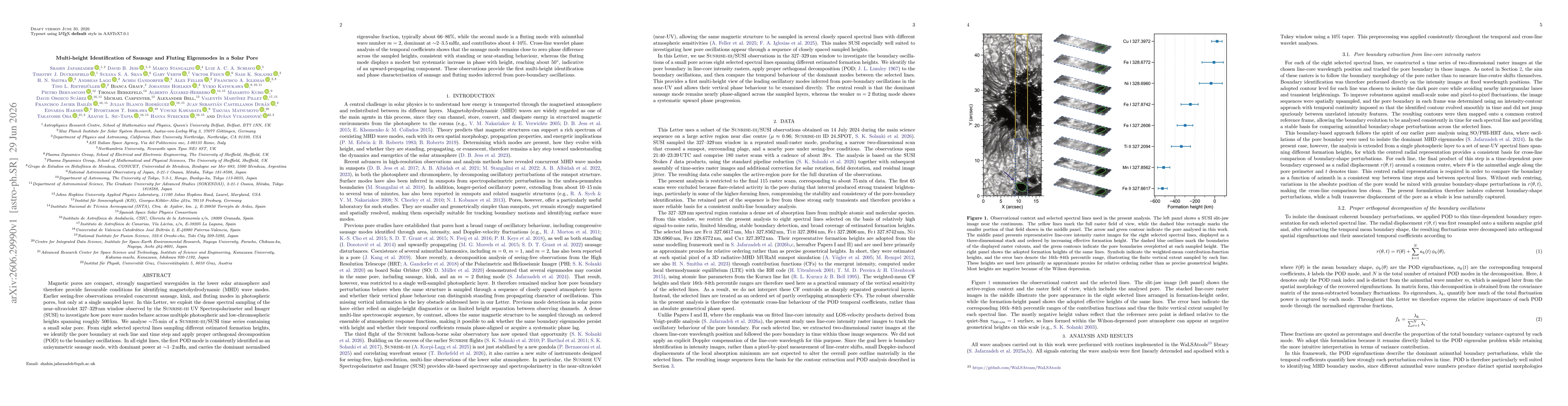 Thumbnail for Multi-height Identification of Sausage and Fluting Eigenmodes in a Solar Pore