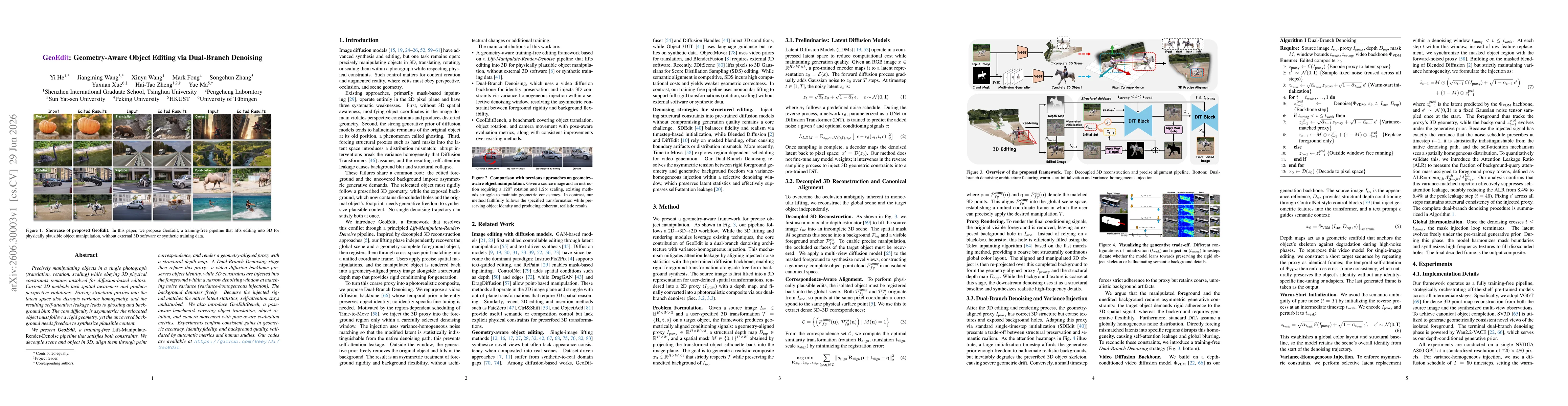 Thumbnail for GeoEdit: Geometry-Aware Object Editing via Dual-Branch Denoising