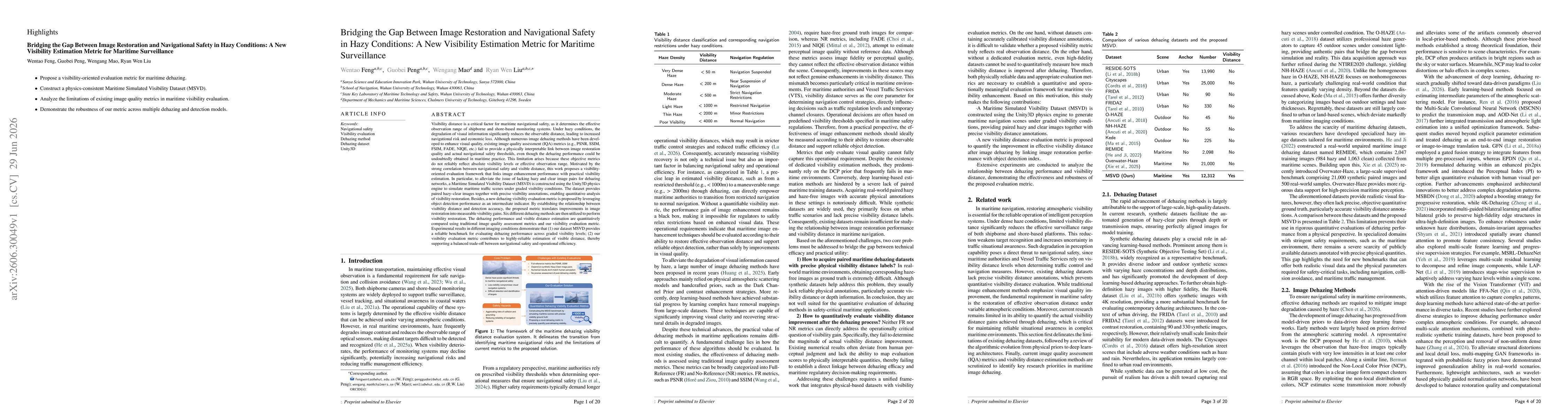 Thumbnail for Bridging the Gap Between Image Restoration and Navigational Safety in Hazy Conditions: A New Visibility Estimation Metric for Maritime Surveillance