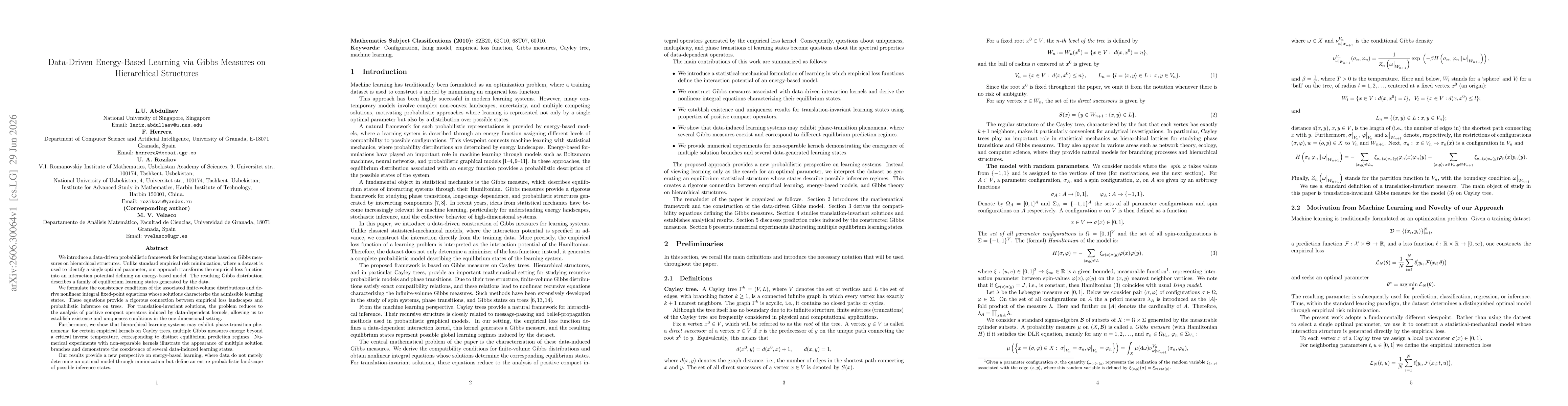 Thumbnail for Data-Driven Energy-Based Learning via Gibbs Measures on Hierarchical Structures