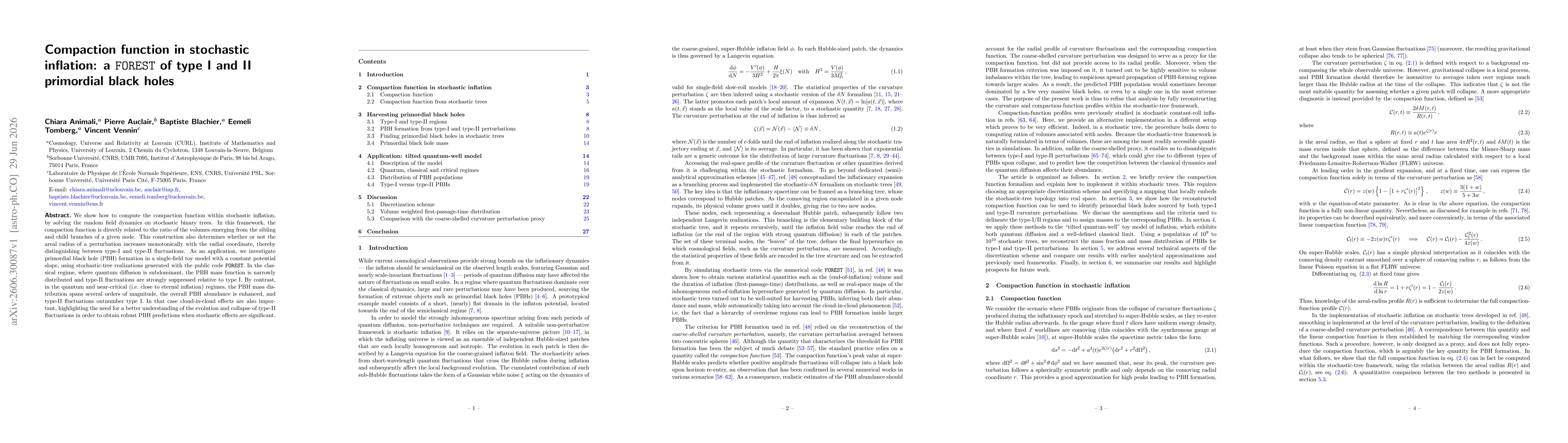 Thumbnail for Compaction function in stochastic inflation: a \texttt{FOREST} of type I and II primordial black holes