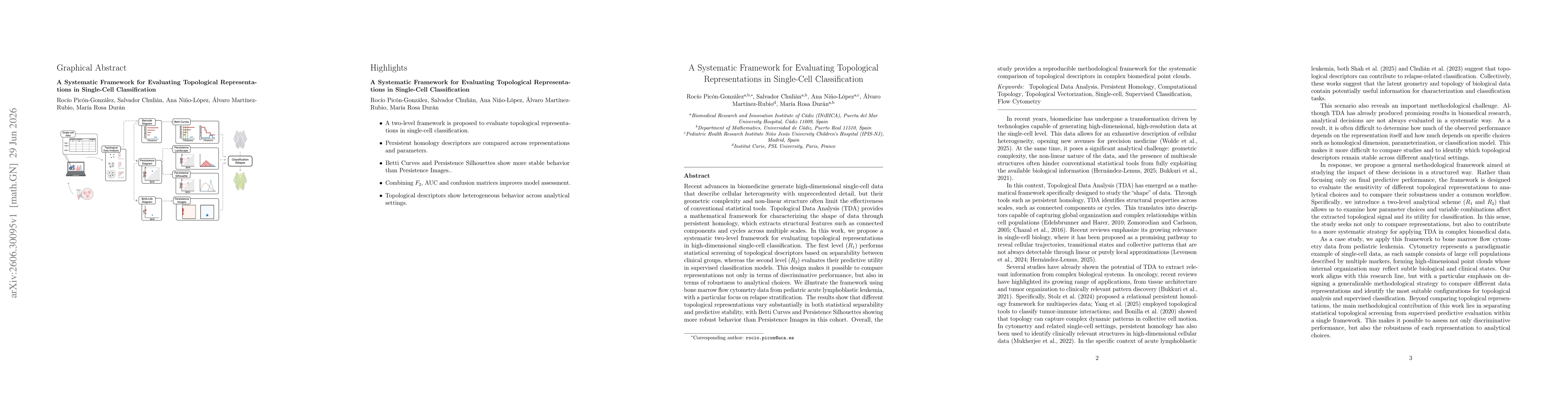 Thumbnail for A Systematic Framework for Evaluating Topological Representations in Single-Cell Classification