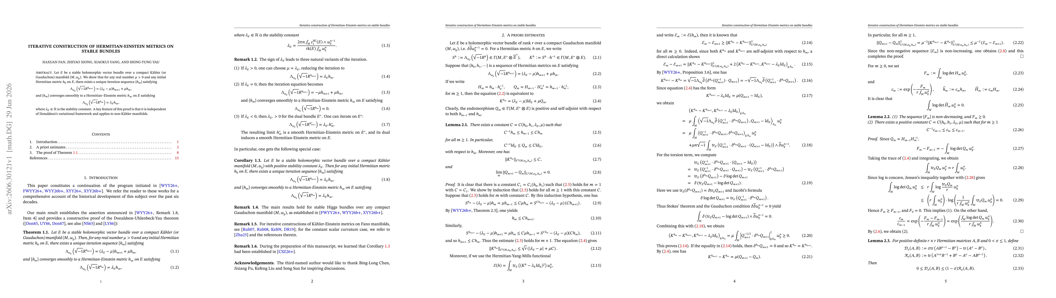 Thumbnail for Iterative construction of Hermitian-Einstein metrics on stable bundles