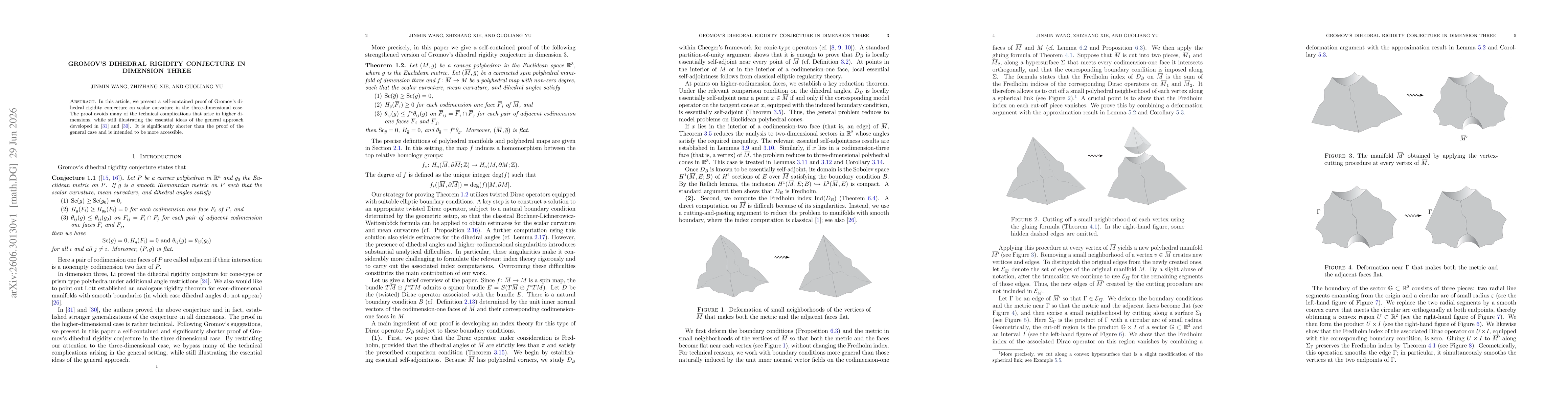 Thumbnail for Gromov's dihedral rigidity conjecture in dimension three