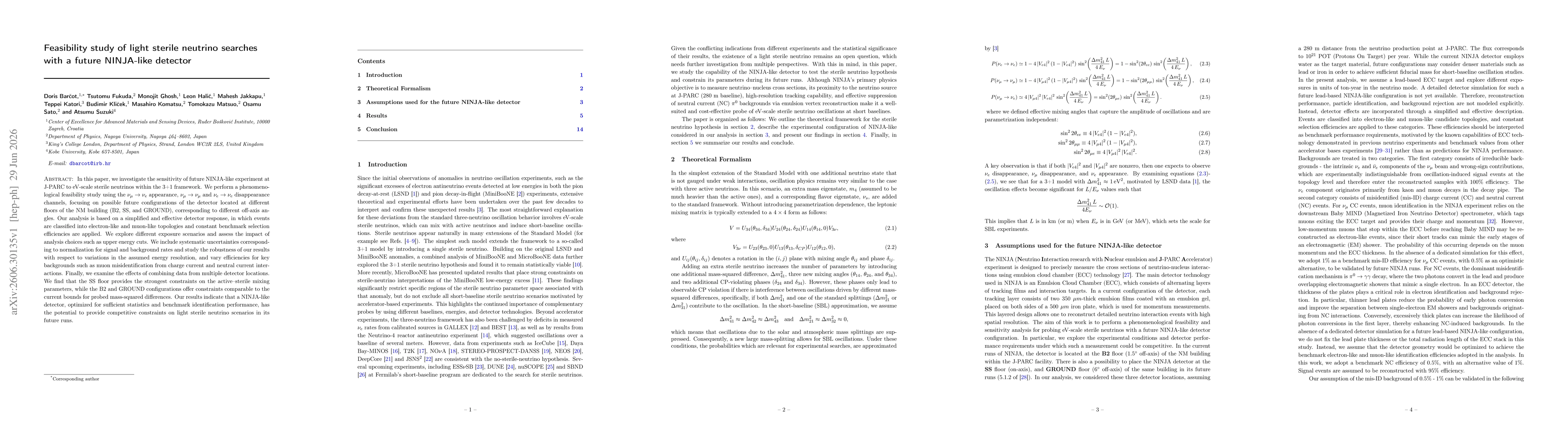 Thumbnail for Feasibility study of light sterile neutrino searches with a future NINJA-like detector
