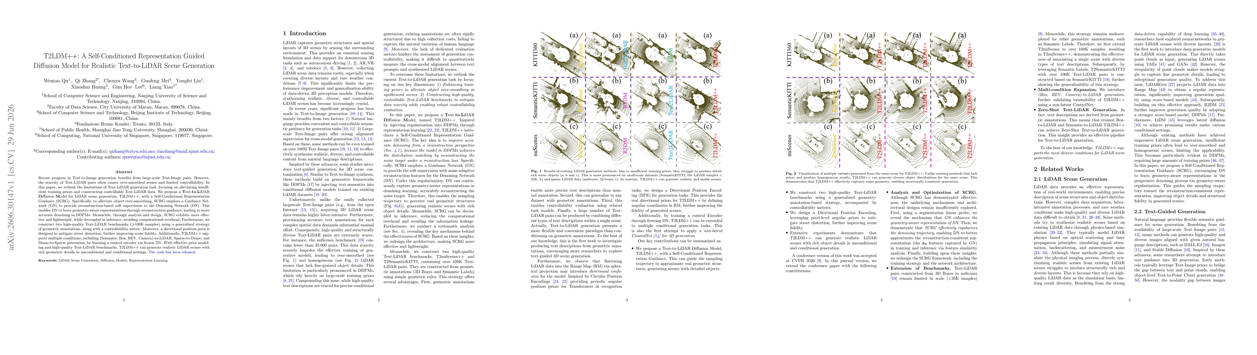 Thumbnail for T2LDM++: A Self-Conditioned Representation Guided Diffusion Model for Realistic Text-to-LiDAR Scene Generation
