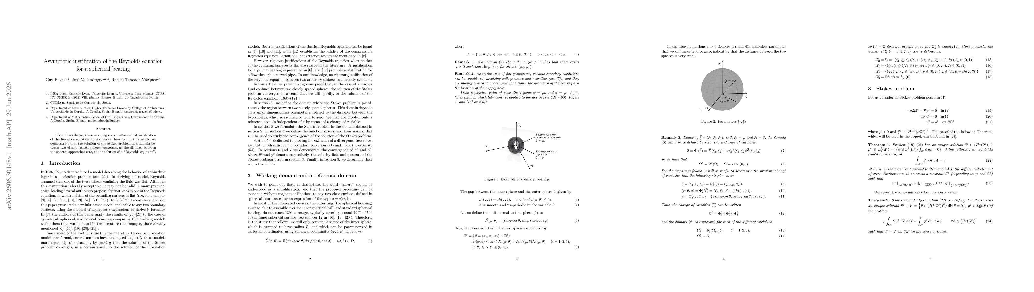 Thumbnail for Asymptotic justification of the Reynolds equation for a spherical bearing
