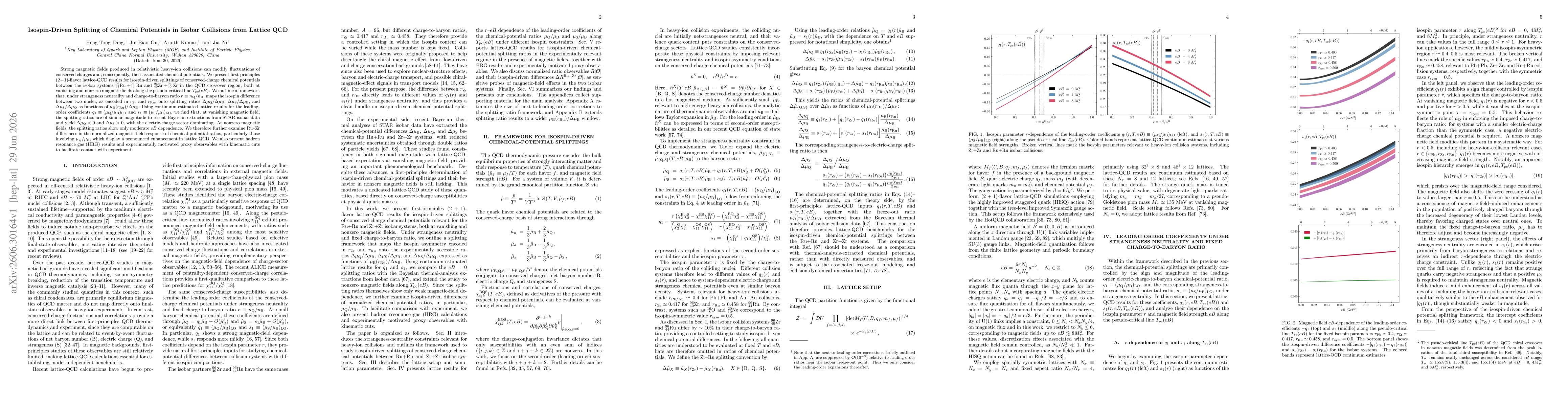 Thumbnail for Isospin-Driven Splitting of Chemical Potentials in Isobar Collisions from Lattice QCD