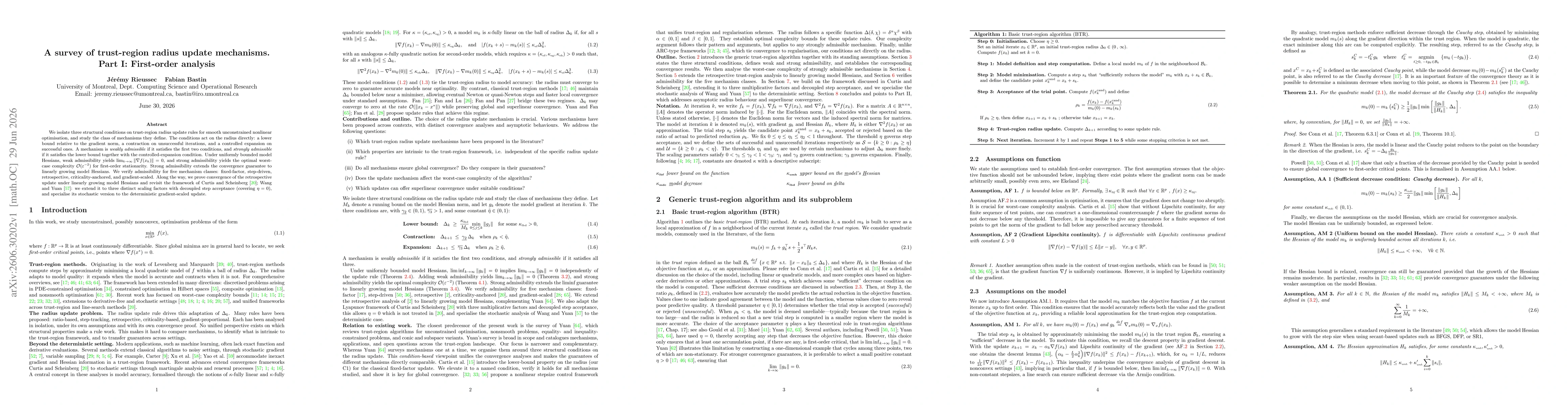 Thumbnail for A survey of trust-region radius update mechanisms. Part I: First-order analysis