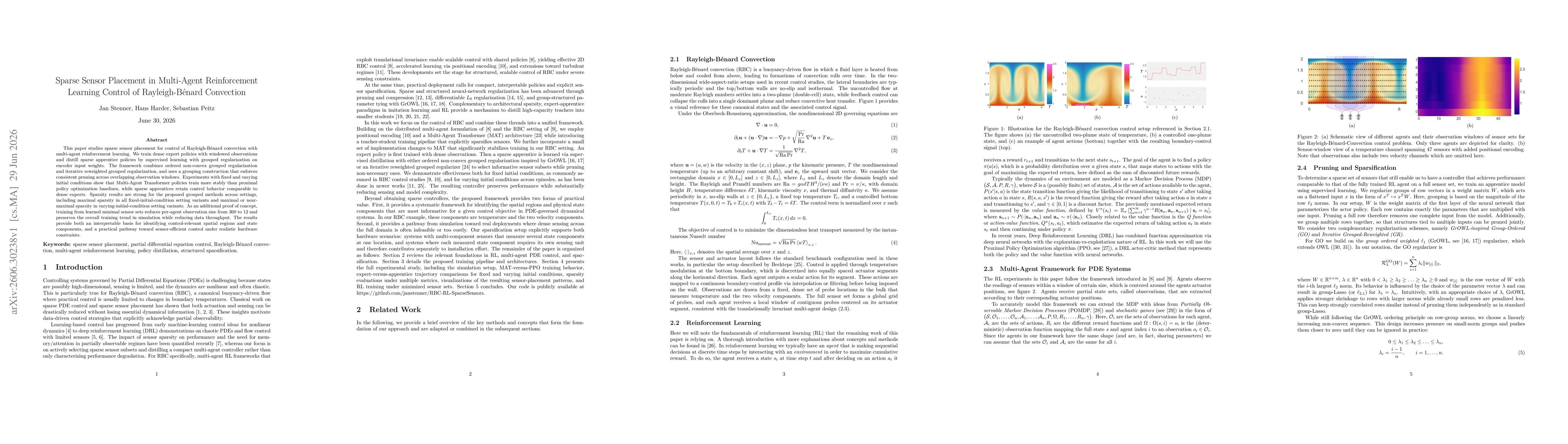 Thumbnail for Sparse Sensor Placement in Multi-Agent Reinforcement Learning Control of Rayleigh-Bénard Convection