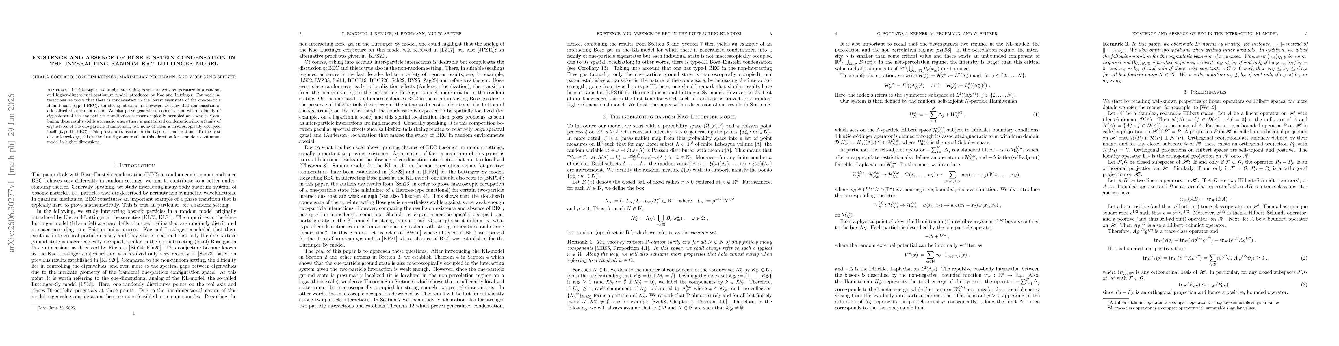 Thumbnail for Existence and absence of Bose-Einstein condensation in the interacting random Kac-Luttinger model