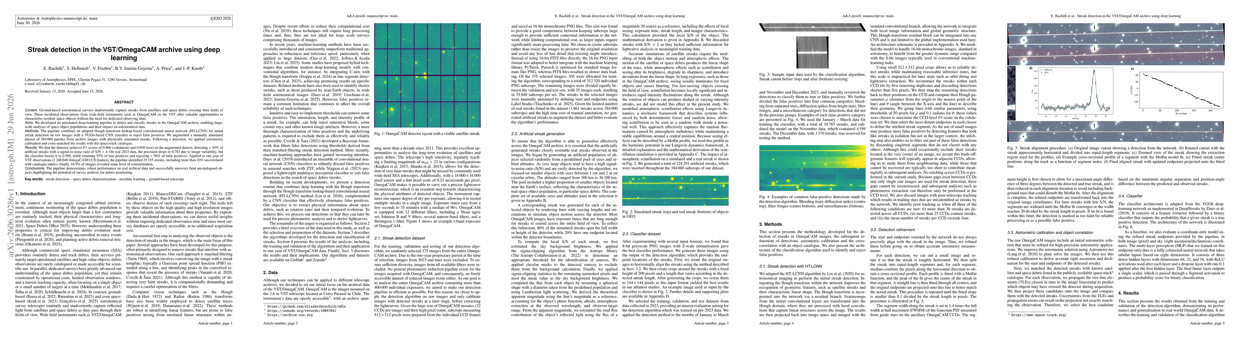Thumbnail for Streak detection in the VST/OmegaCAM archive using deep learning