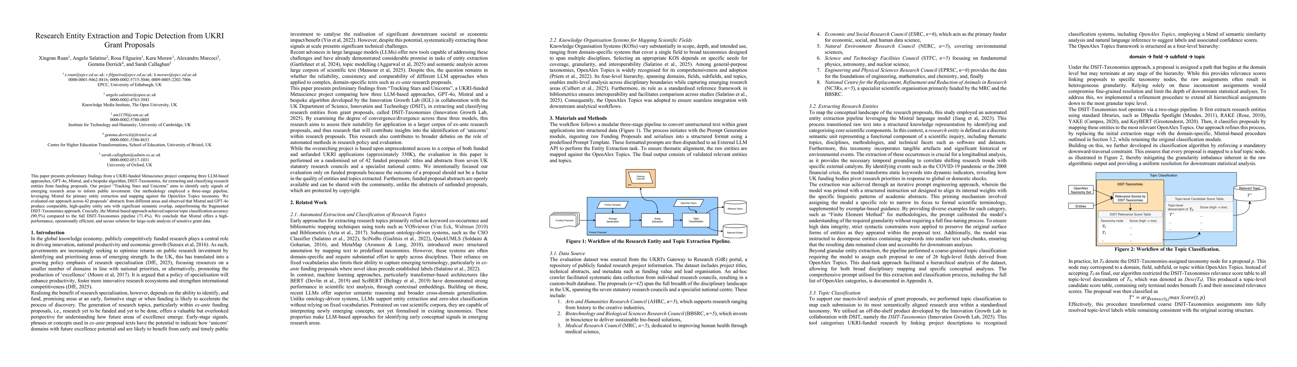 Thumbnail for Research Entity Extraction and Topic Detection from UKRI Grant Proposals
