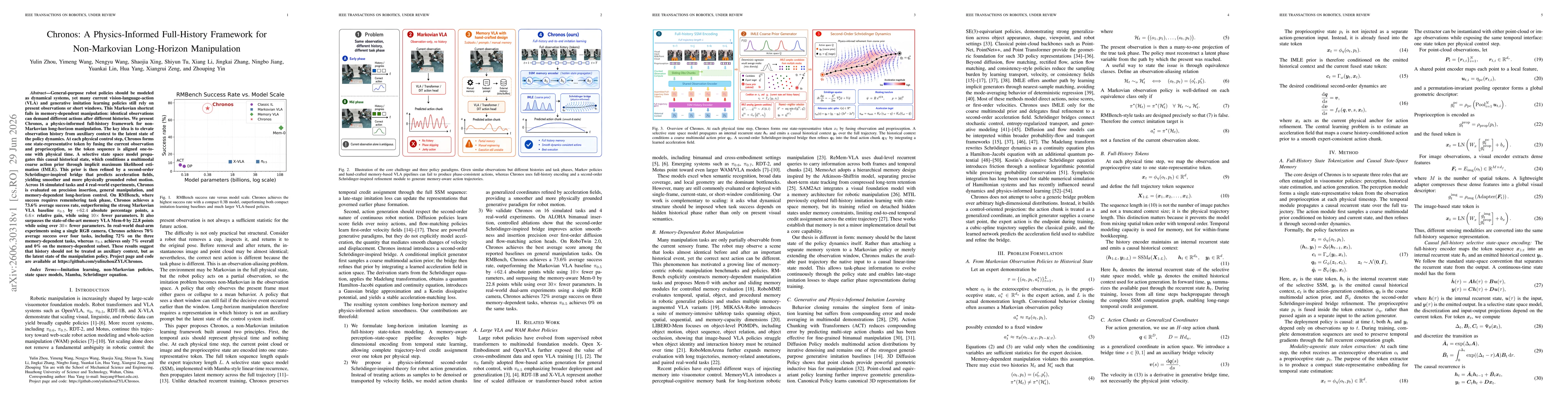 Thumbnail for Chronos: A Physics-Informed Full-History Framework for Non-Markovian Long-Horizon Manipulation
