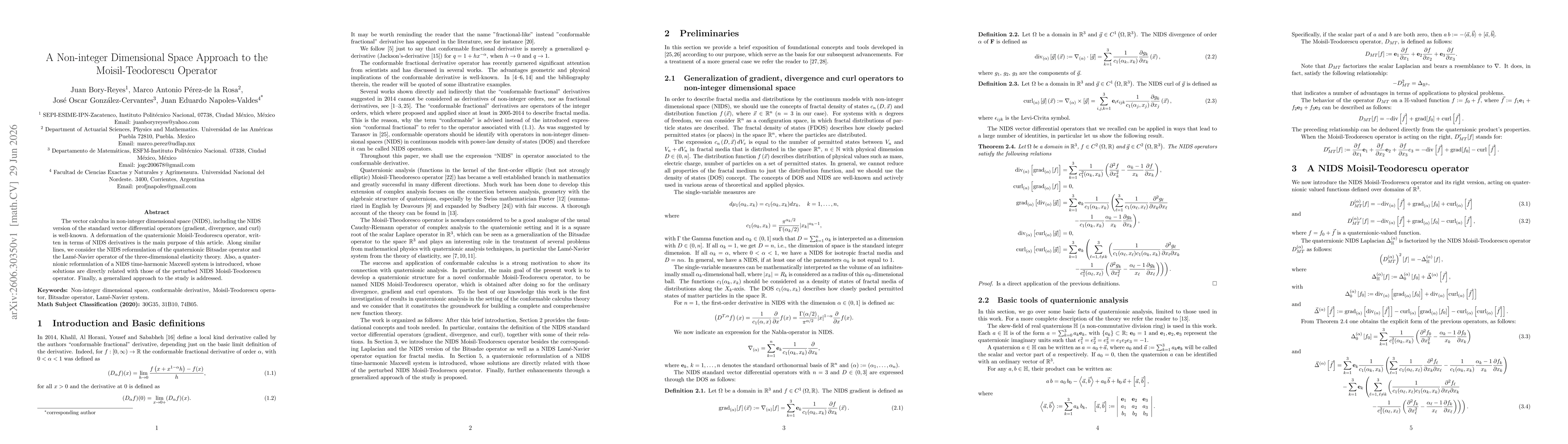 Thumbnail for A Non-integer Dimensional Space Approach to the Moisil-Teodorescu Operator
