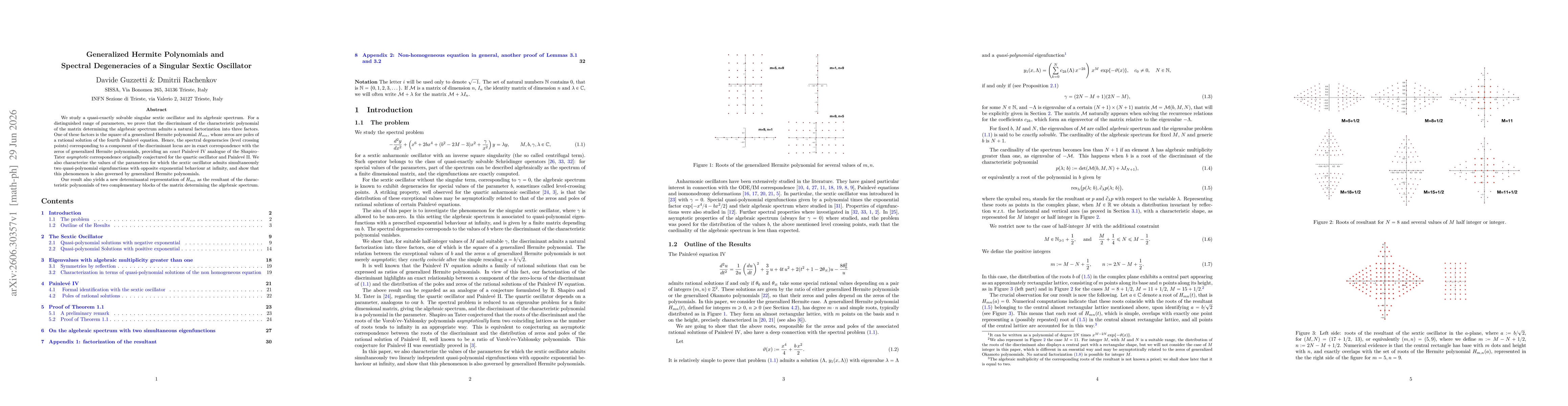 Thumbnail for Generalized Hermite Polynomials and Spectral Degeneracies of a Singular Sextic Oscillator