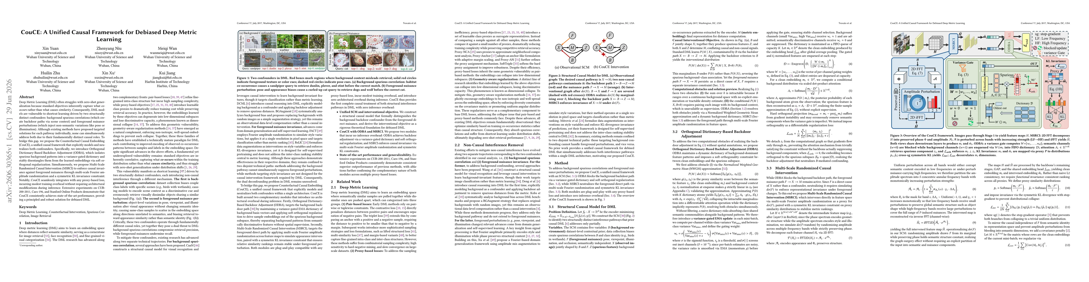 Thumbnail for CouCE: A Unified Causal Framework for Debiased Deep Metric Learning