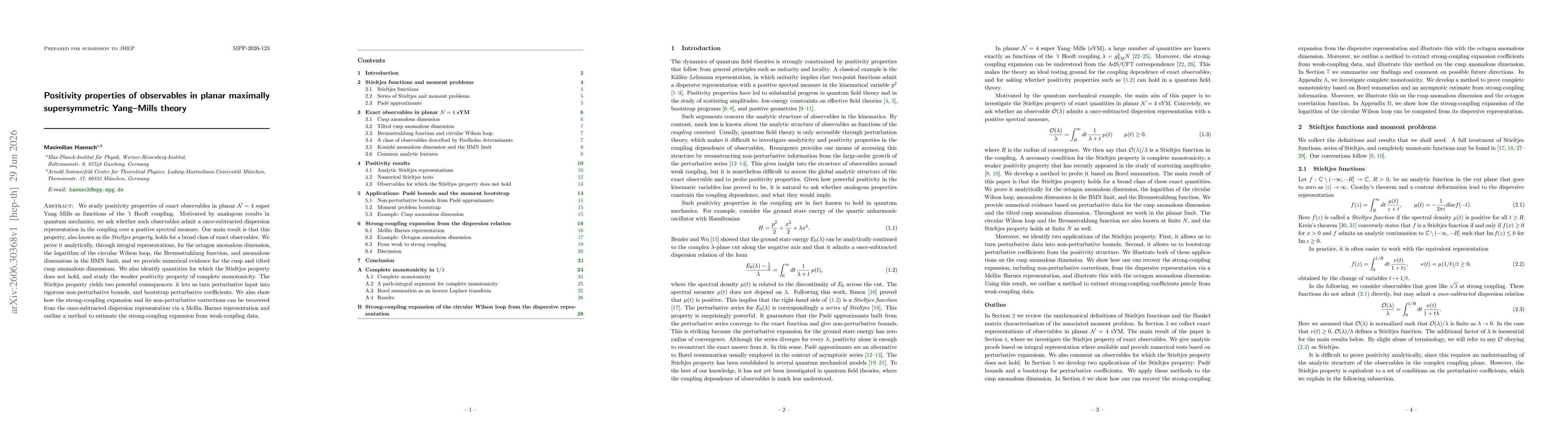 Thumbnail for Positivity properties of observables in planar maximally supersymmetric Yang-Mills theory
