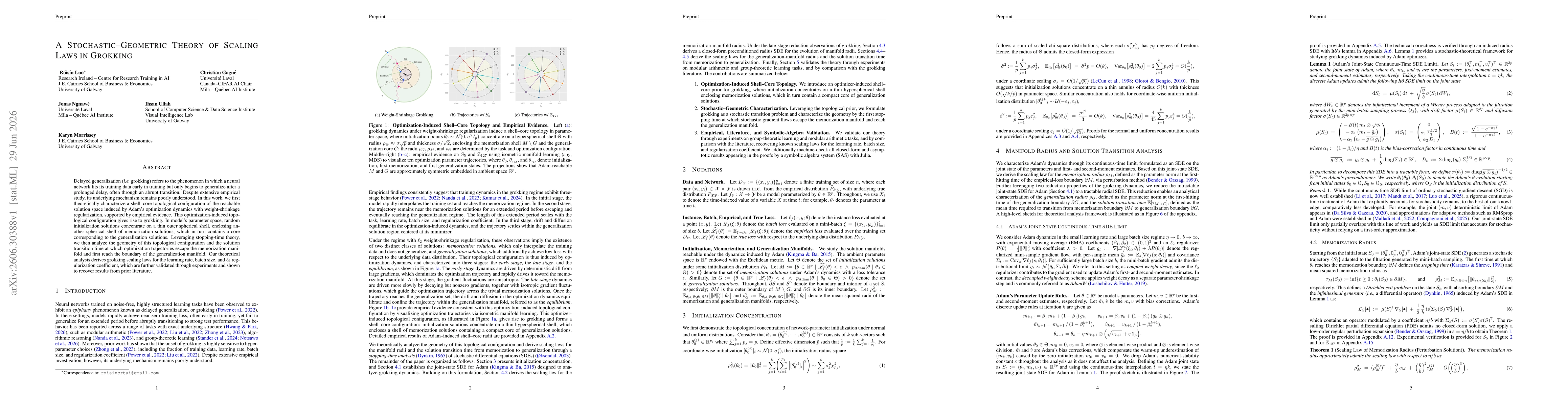 Thumbnail for A Stochastic--Geometric Theory of Scaling Laws in Grokking