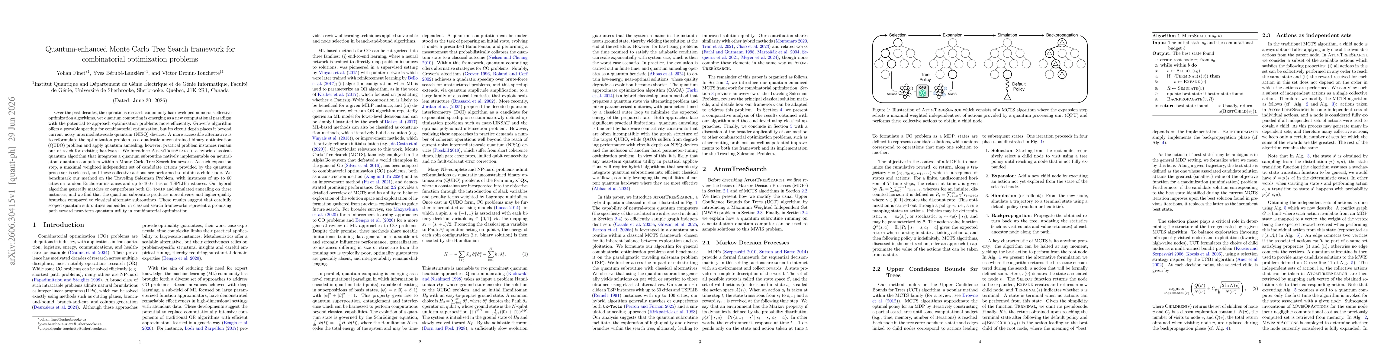 Thumbnail for Quantum-enhanced Monte Carlo Tree Search framework for combinatorial optimization problems
