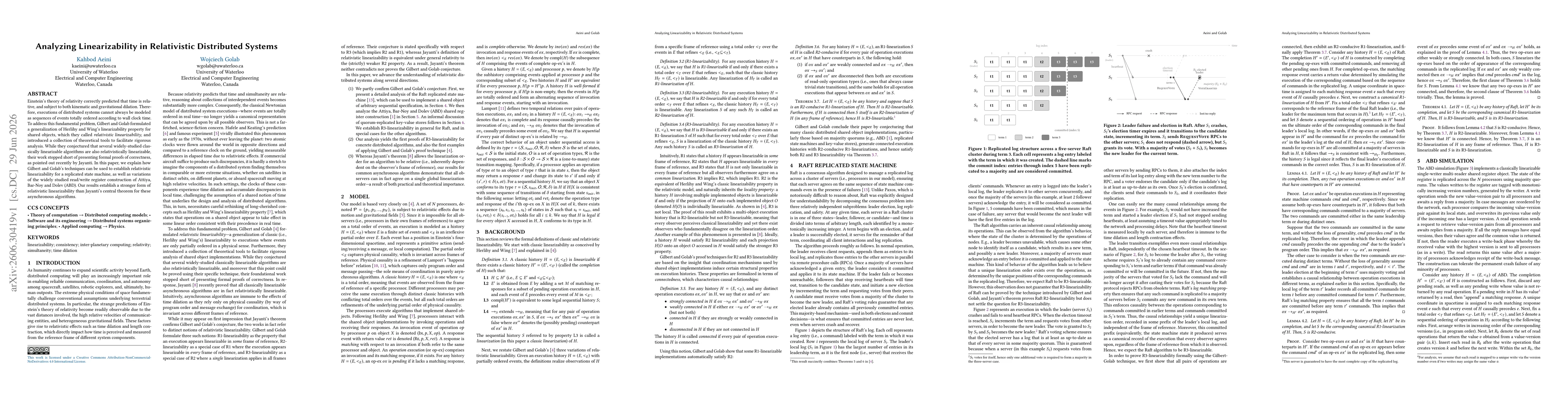 Thumbnail for Analyzing Linearizability in Relativistic Distributed Systems