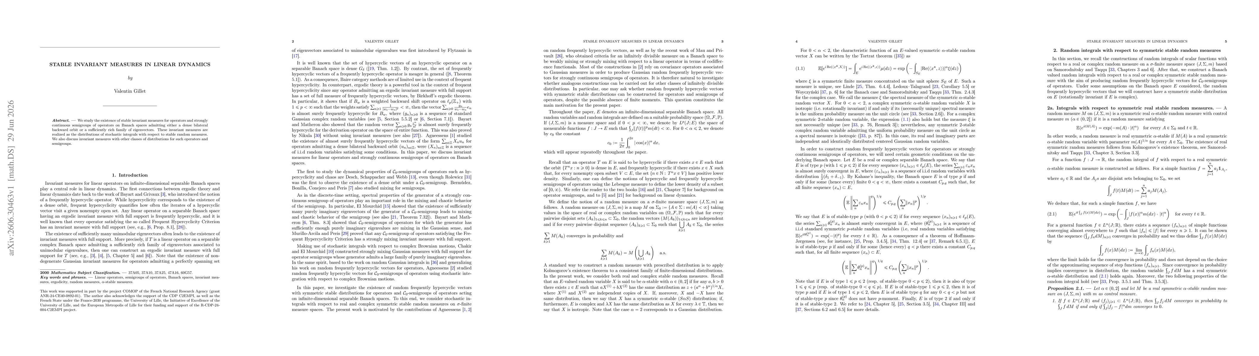 Thumbnail for Stable invariant measures in linear dynamics