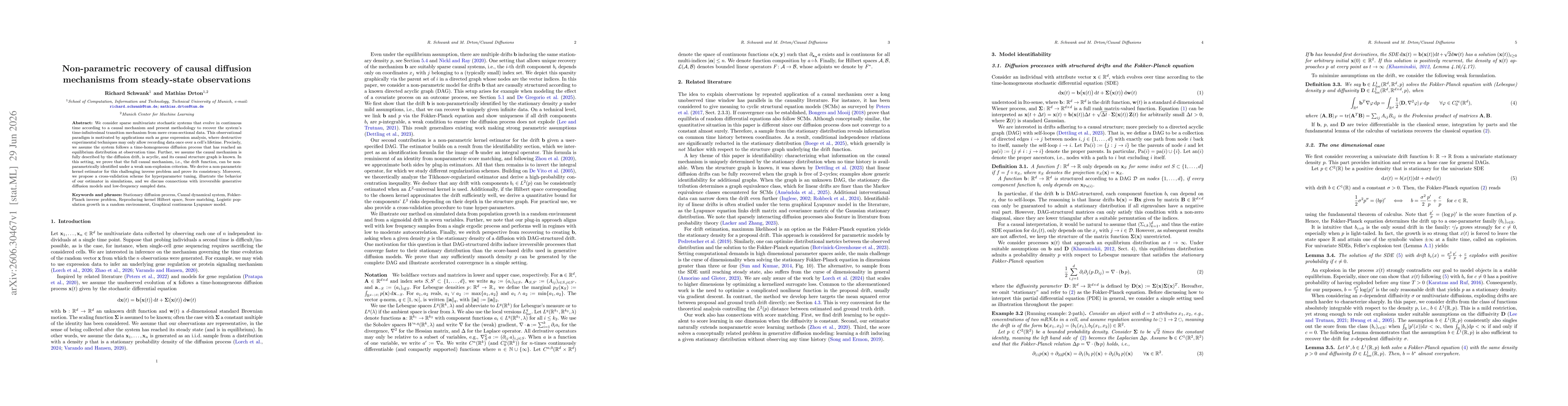Thumbnail for Non-parametric recovery of causal diffusion mechanisms from steady-state observations