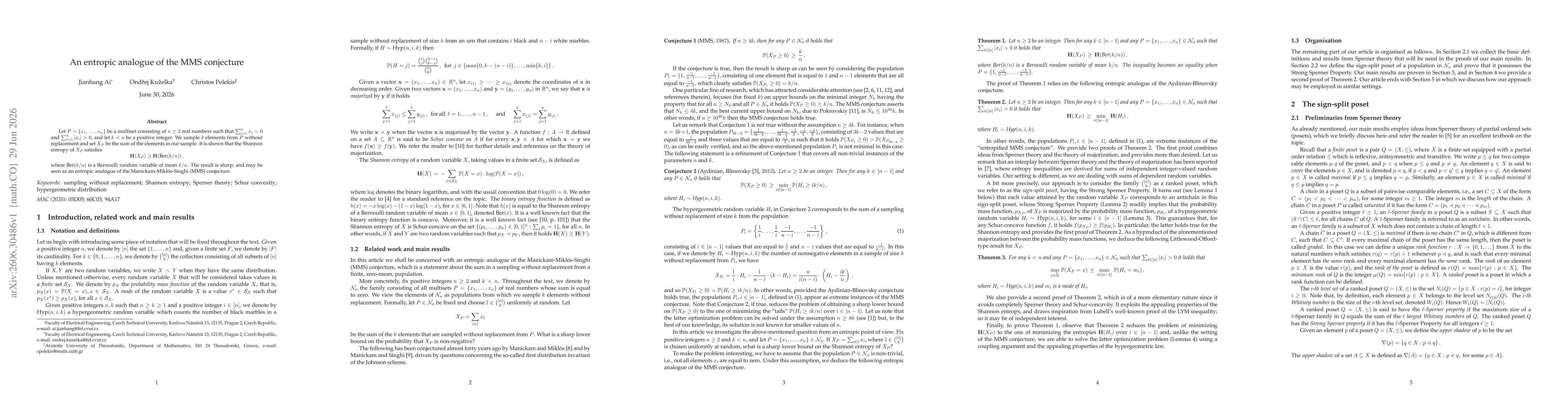 Thumbnail for An entropic analogue of the MMS conjecture