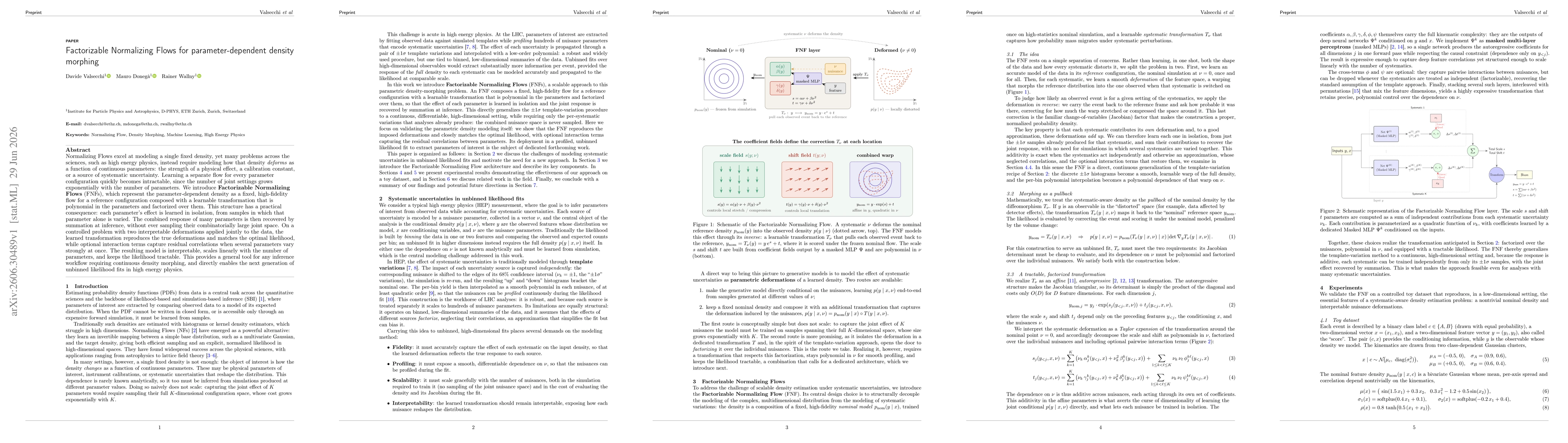 Thumbnail for Factorizable Normalizing Flows for parameter-dependent density morphing
