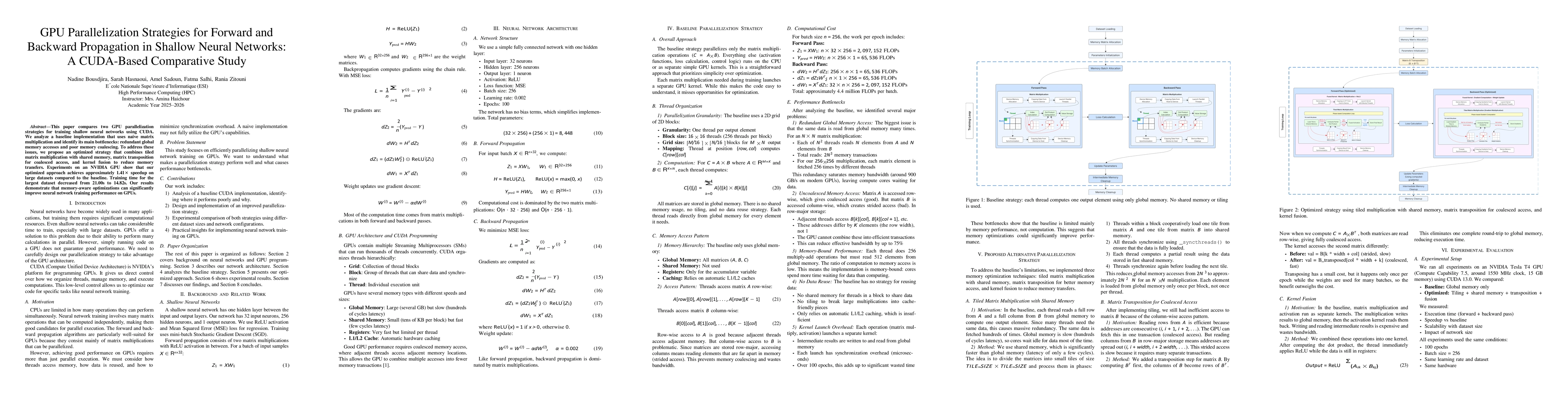 Thumbnail for GPU Parallelization Strategies for Forward and Backward Propagation in Shallow Neural Networks: A CUDA-Based Comparative Study