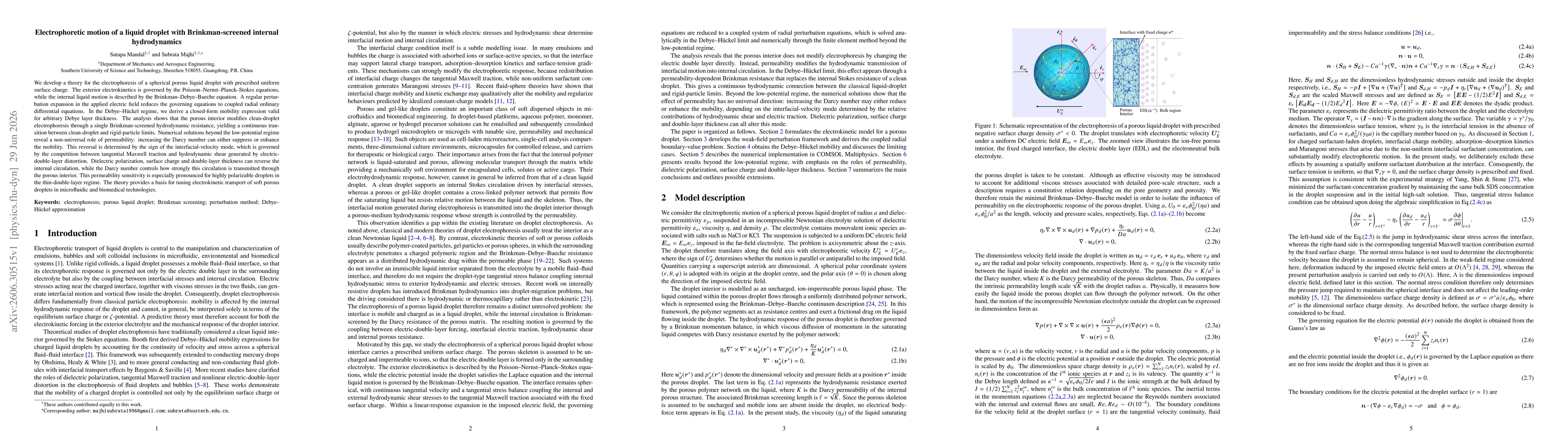 Thumbnail for Electrophoretic motion of a liquid droplet with Brinkman-screened internal hydrodynamics