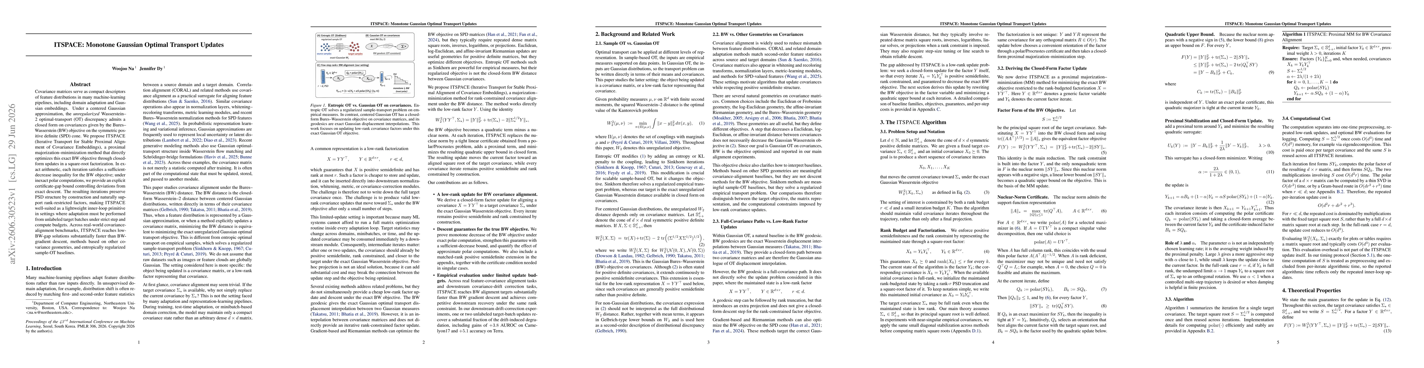 Thumbnail for ITSPACE: Monotone Gaussian Optimal Transport Updates