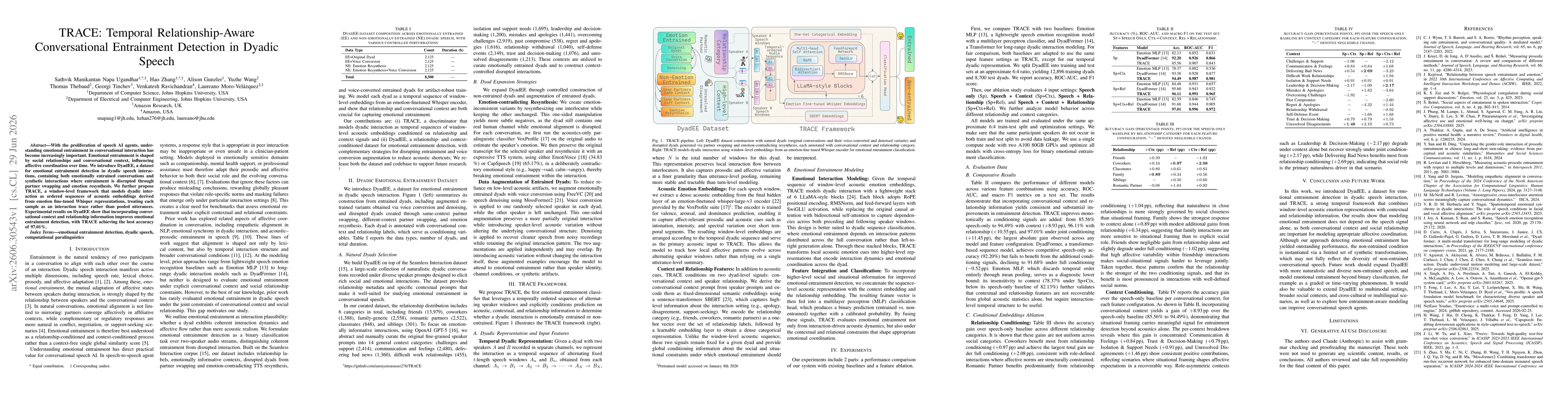 Thumbnail for TRACE: Temporal Relationship-Aware Conversational Entrainment Detection in Dyadic Speech