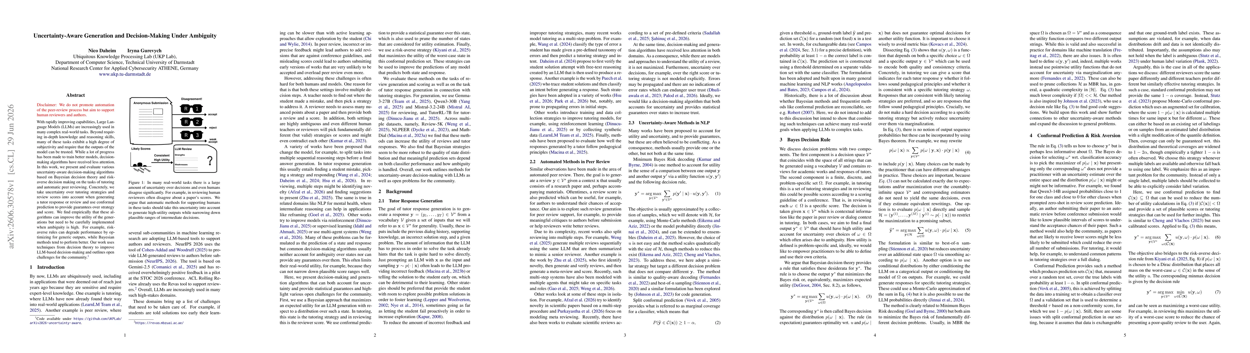 Thumbnail for Uncertainty-Aware Generation and Decision-Making Under Ambiguity