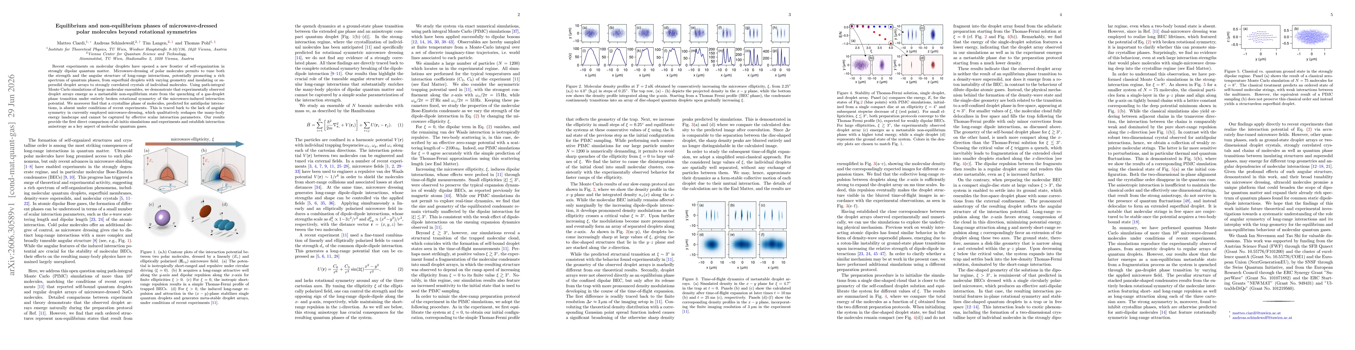 Thumbnail for Equilibrium and non-equilibrium phases of microwave-dressed polar molecules beyond rotational symmetries