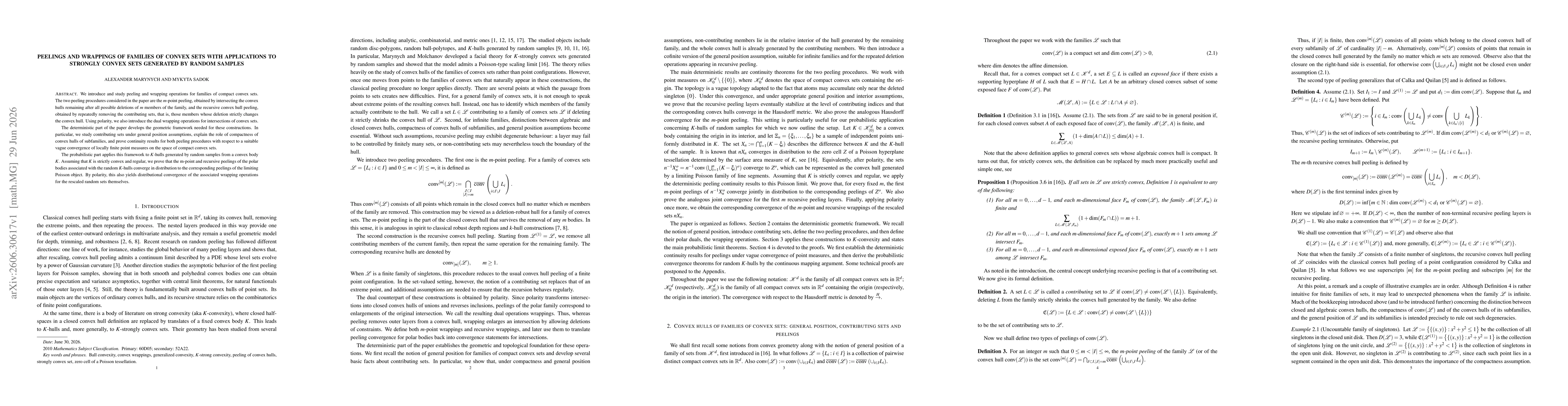 Thumbnail for Peelings and Wrappings of Families of Convex Sets with Applications to Strongly Convex Sets Generated by Random Samples