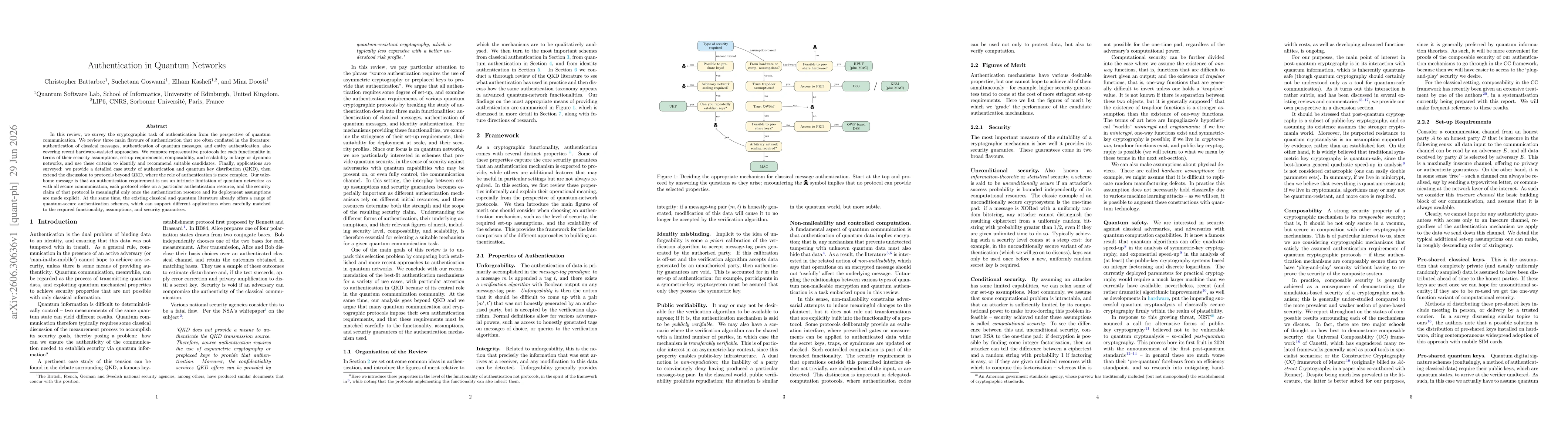 Thumbnail for Authentication in Quantum Networks