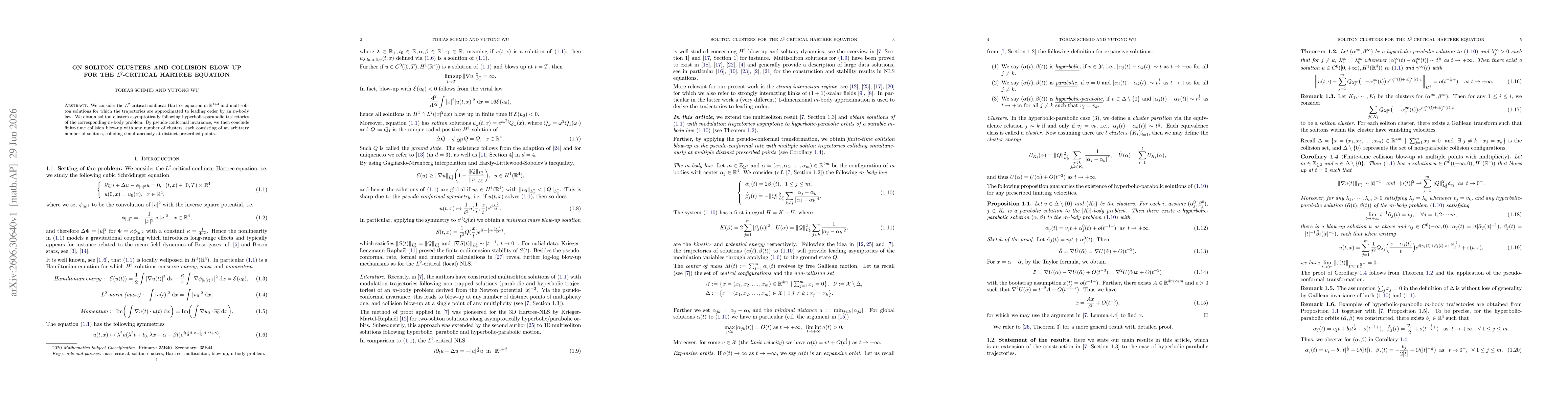 Thumbnail for On soliton clusters and collision blow up for the $L^2$-critical Hartree equation