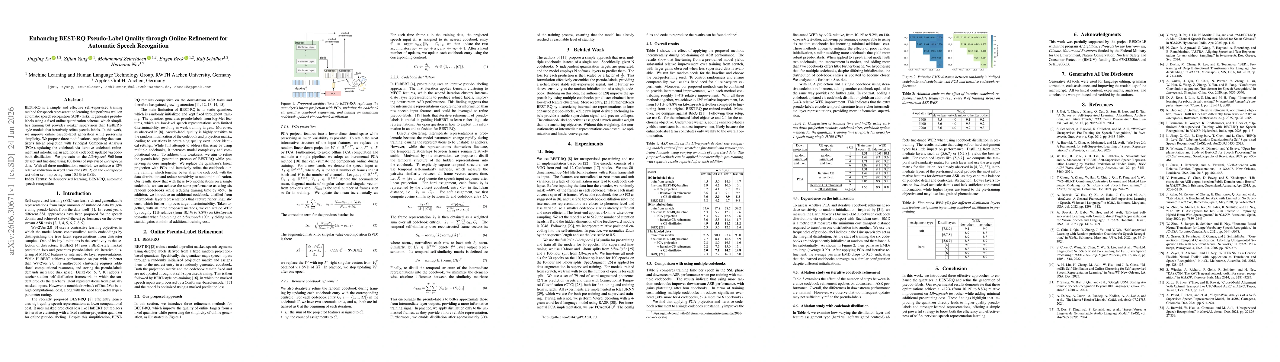 Thumbnail for Enhancing BEST-RQ Pseudo-Label Quality through Online Refinement for Automatic Speech Recognition