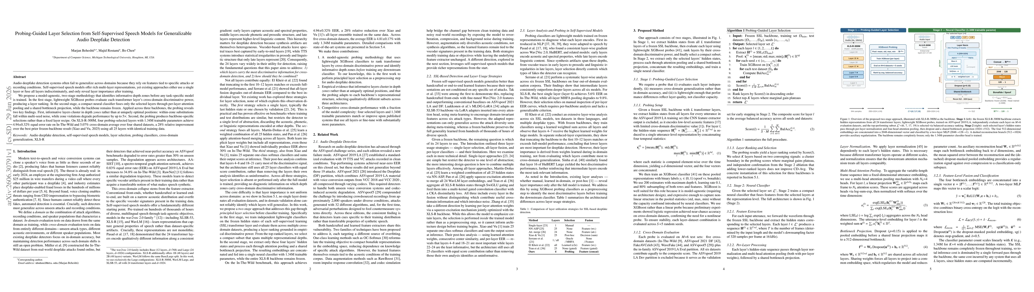Thumbnail for Probing-Guided Layer Selection from Self-Supervised Speech Models for Generalizable Audio Deepfake Detection