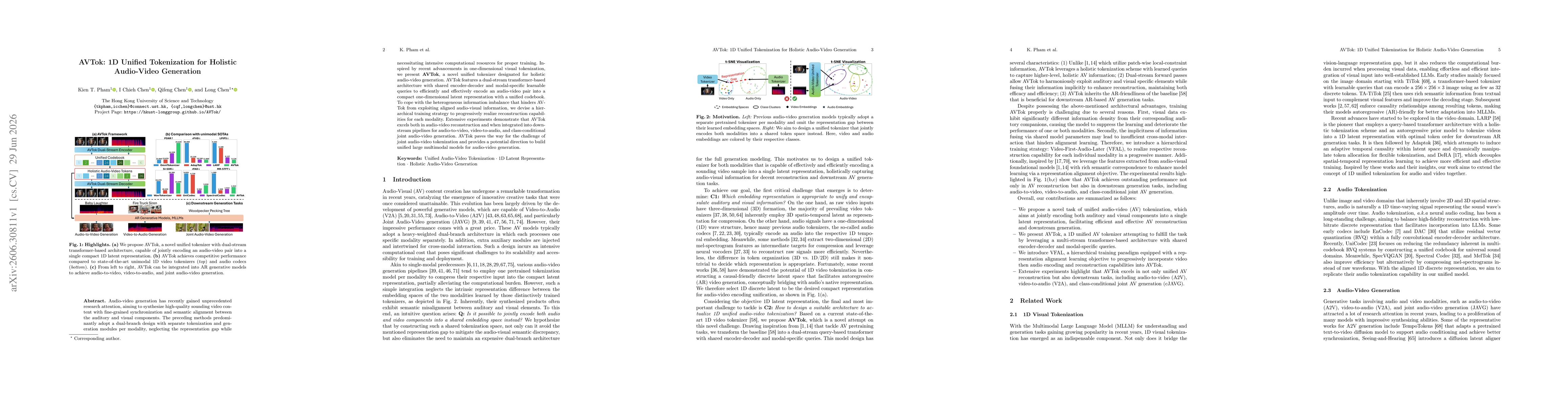 Thumbnail for AVTok: 1D Unified Tokenization for Holistic Audio-Video Generation